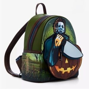 NEW Loungefly Halloween Michael Myers Pumpkin Glow Mini Backpack Coin Bag NWT